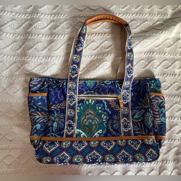 Stylish Blue and Gold Women's Tote Bag - Picture 15 of 16